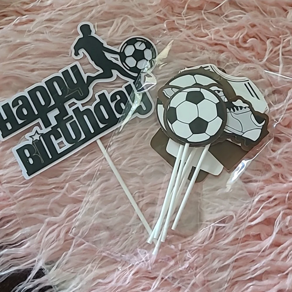 Soccer Theme Party Supplies Set - Green. 4 Items Total